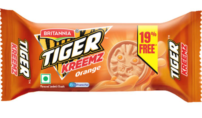 Britannia Tiger Kreemz  Orange Biscuits - 43 g