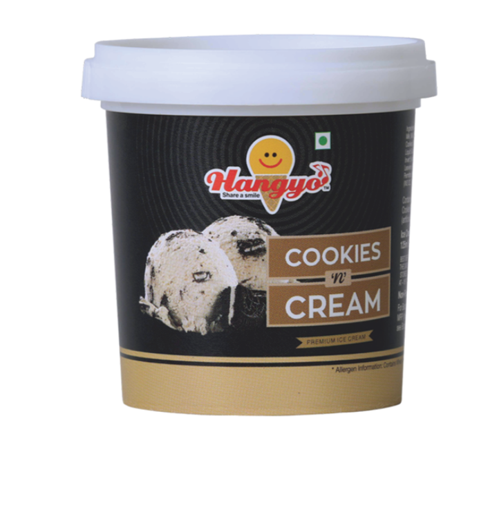 Hangyo Cookie's 'n' Cream Ice Cream  125 ml Tub