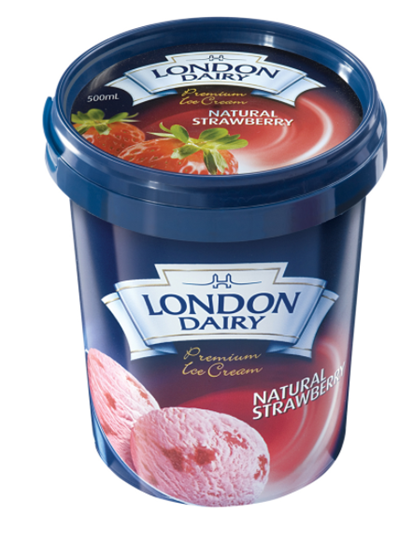 London Dairy Natural Strawberry Ice Cream 500 ml Tub
