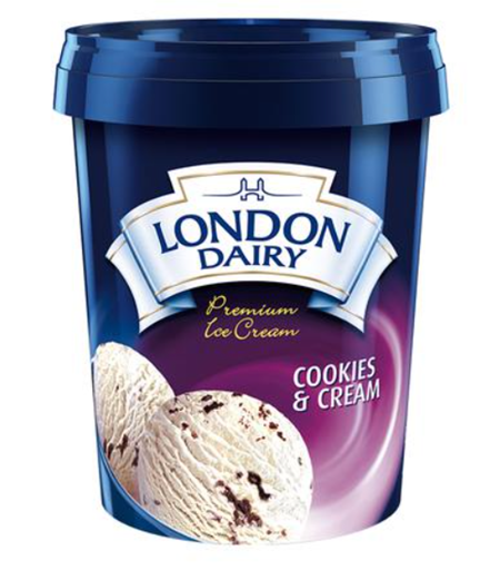 London Dairy Cookies N Cream Ice Cream 500 ml Tub