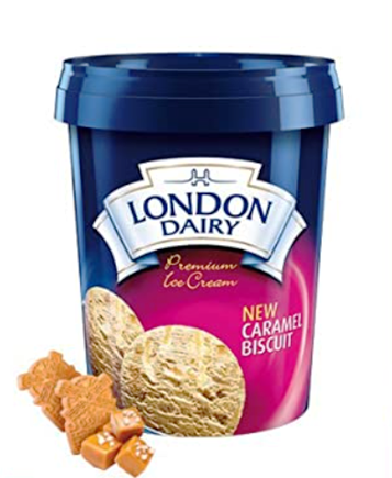 London Dairy Caramel Biscuit Ice Cream 500 ml Tub