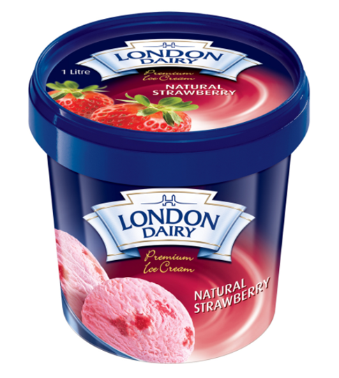 London Dairy Natural Strawberry Ice Cream 1 Litre Tub