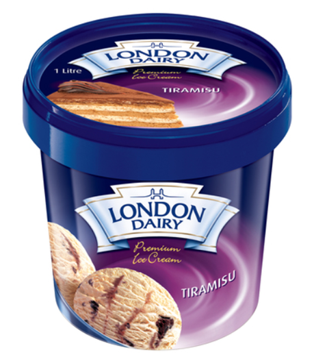 London Dairy Tiramisu Ice Cream 1 Litre Tub