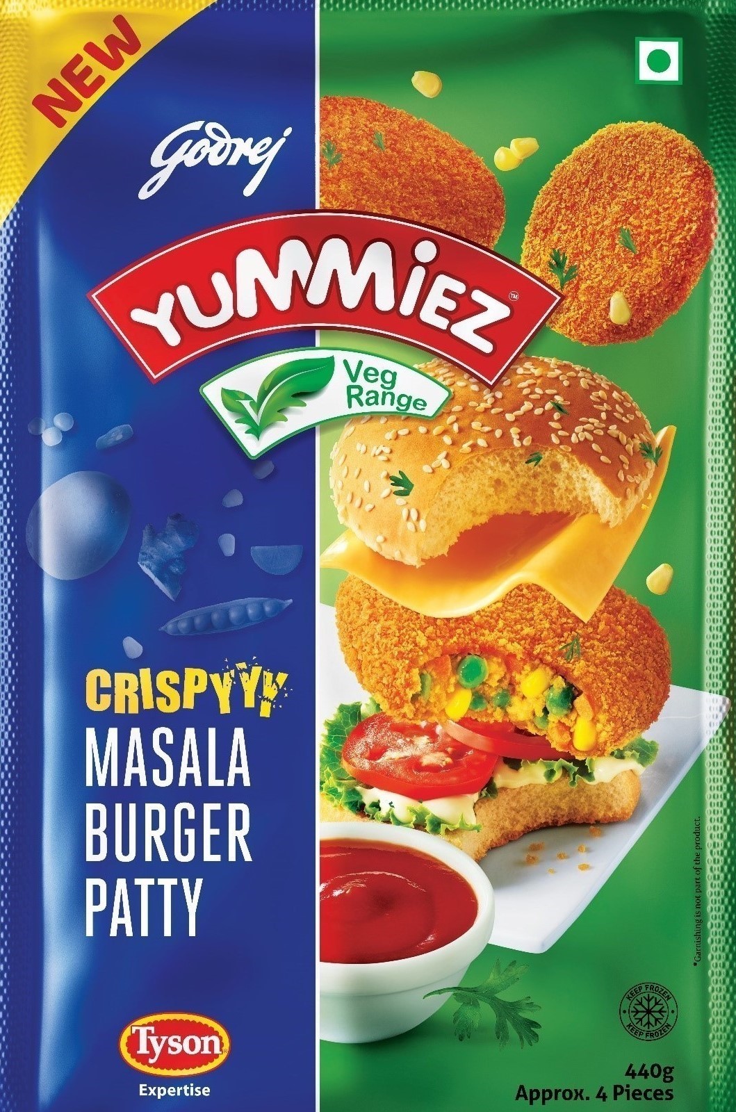 Yummiez Crispy Masala Burger Patty 440 g