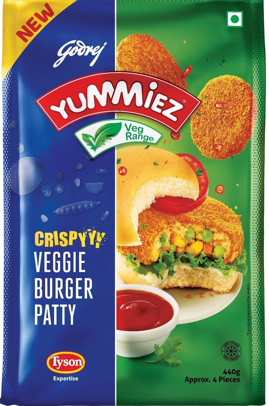 Yummiez Crispy Veggie Burger Patty  440g