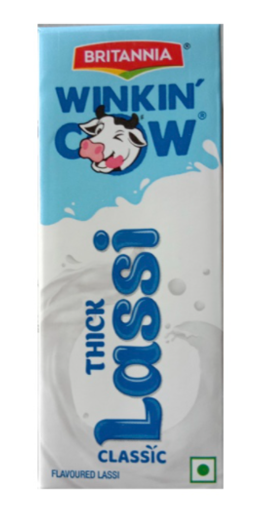 Britannia Winkin Cow Thick Lassi - 180 ml Tetrapack
