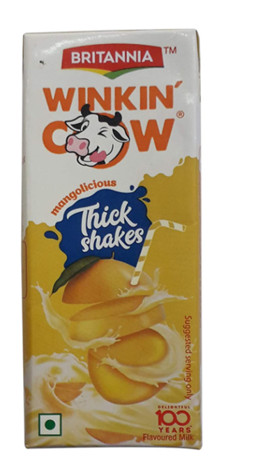 Britannia Winkin Cow Thick Shakes - Mango 180 ml Tetrapack