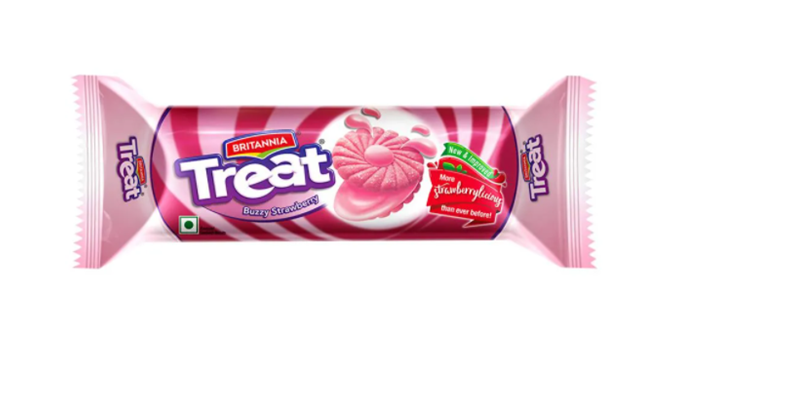 Britannia Treat Buzzy Strawberry Cream Biscuits