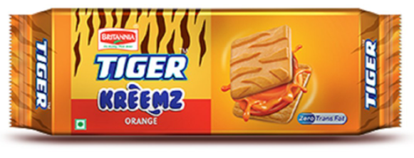 Britannia Tiger Kreemz  Orange Biscuits - 100 g