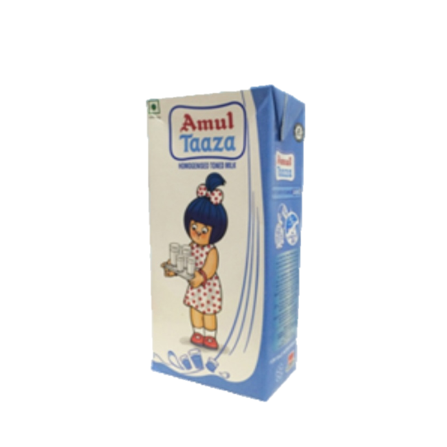 Amul Taaza Fresh Toned Milk 1 litre Tetrapack