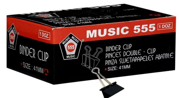 MUSIC 555 Binder Clip 41mm- Box of 6 pcs