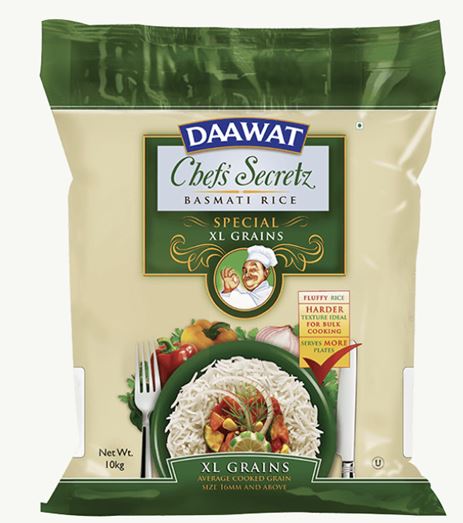Daawat Chefs Secrez Basamati Rice Special XL Grains -10 Kg