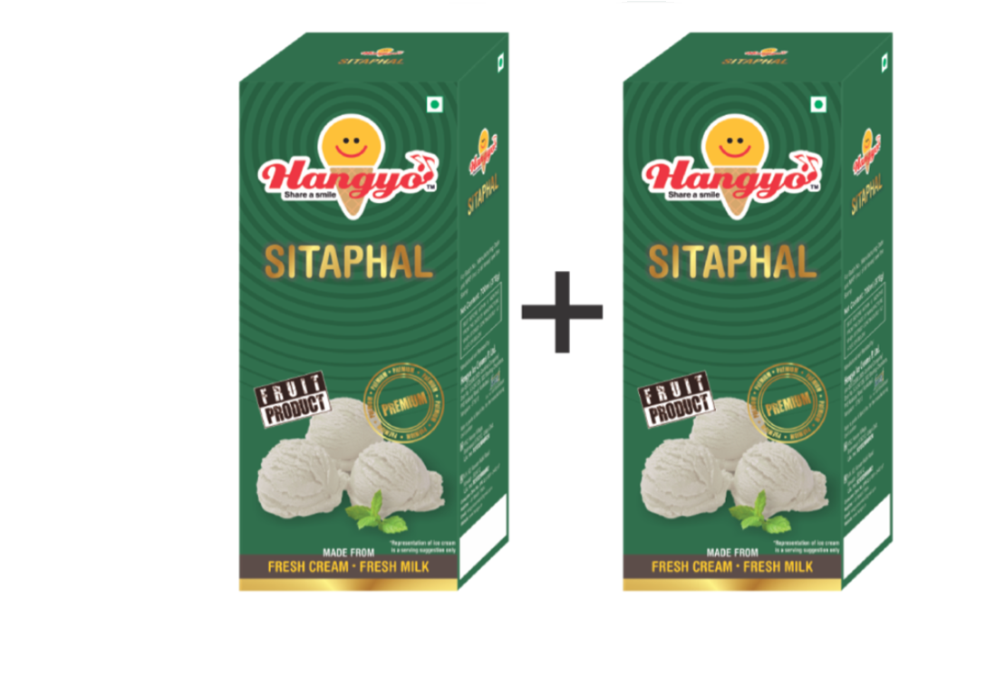 Hangyo Sitaphal Ice Cream (Judwa Pack)  700 ml Box