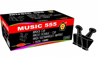 MUSIC 555 Binder Clip 19 mm- Box of 12 pcs