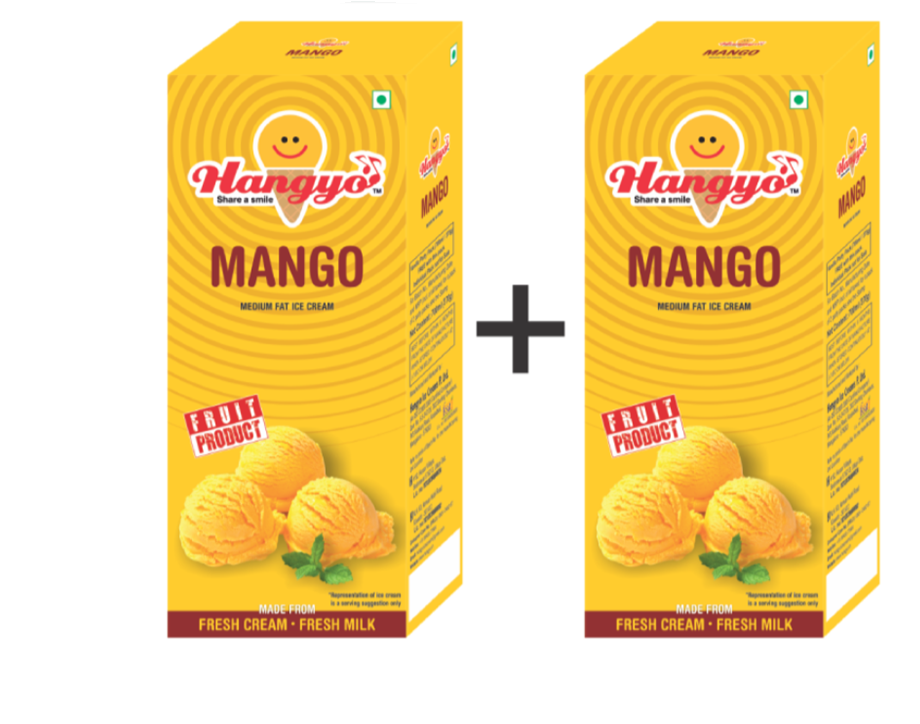 Hangyo Mango Ice Cream (Judwa Pack)  700 ml Box