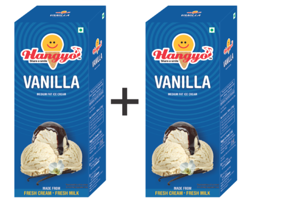 Hangyo Vanilla Ice Cream (Judwa Pack)  700 ml Box