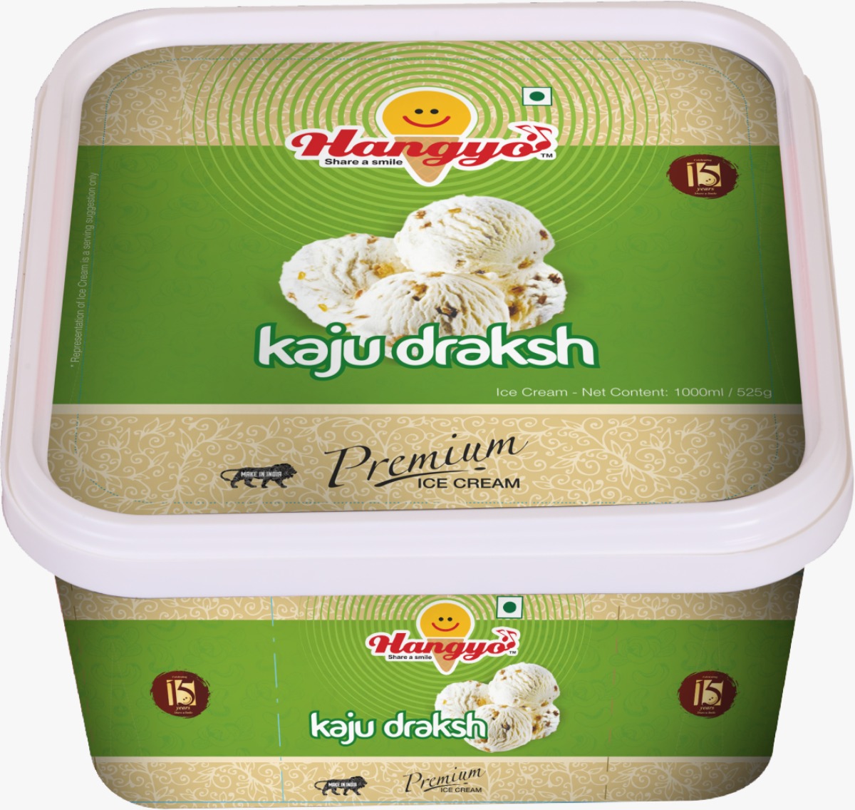 Hangyo Kaju Draksh Ice Cream 1000 ml Tub